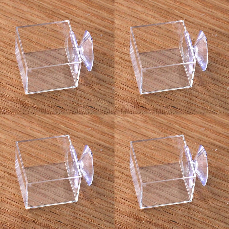 crapelles 4pcs mini Insect Water Dish, Transparent Plastic, Small Reptile Feeding Feeder, Crickets Pet Worm Cups Spider Gecko Butterfly Mantis Beetle Bowl Set - Image 1